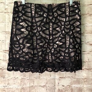 BB Dakota Crochet mini skirt black & nude